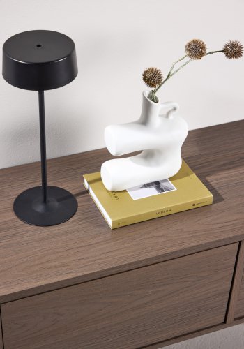 VENTURE DESIGN Dragh v�gh�ngt TV-bord, m. 2 skuffer - MDF med mocca 3D Papir (100x35x28)