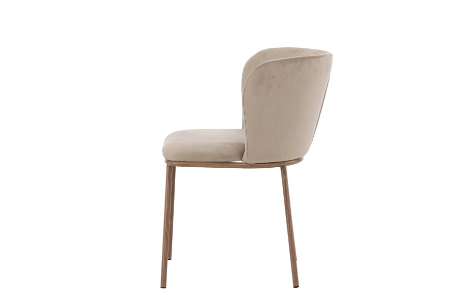 VENTURE DESIGN Edina Spisestole 2-pak - St�l Tr�look 3D Papir / Beige Velour