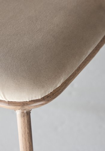 VENTURE DESIGN Edina Spisestole 2-pak - St�l Tr�look 3D Papir / Beige Velour