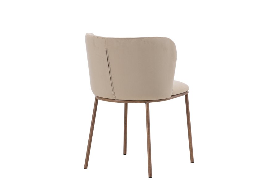 VENTURE DESIGN Edina Spisestole 2-pak - St�l Tr�look 3D Papir / Beige Velour