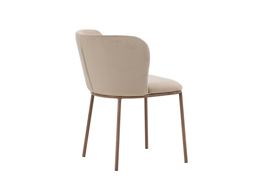 VENTURE DESIGN Edina Spisestole 2-pak - St�l Tr�look 3D Papir / Beige Velour