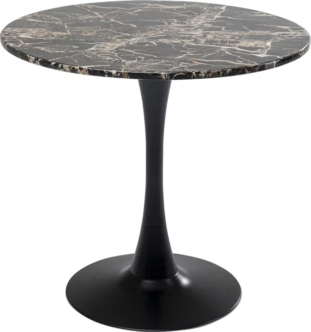 KARE DESIGN Schickeria spisebord, rund - sort marmorlook laminat og sort stl (80)