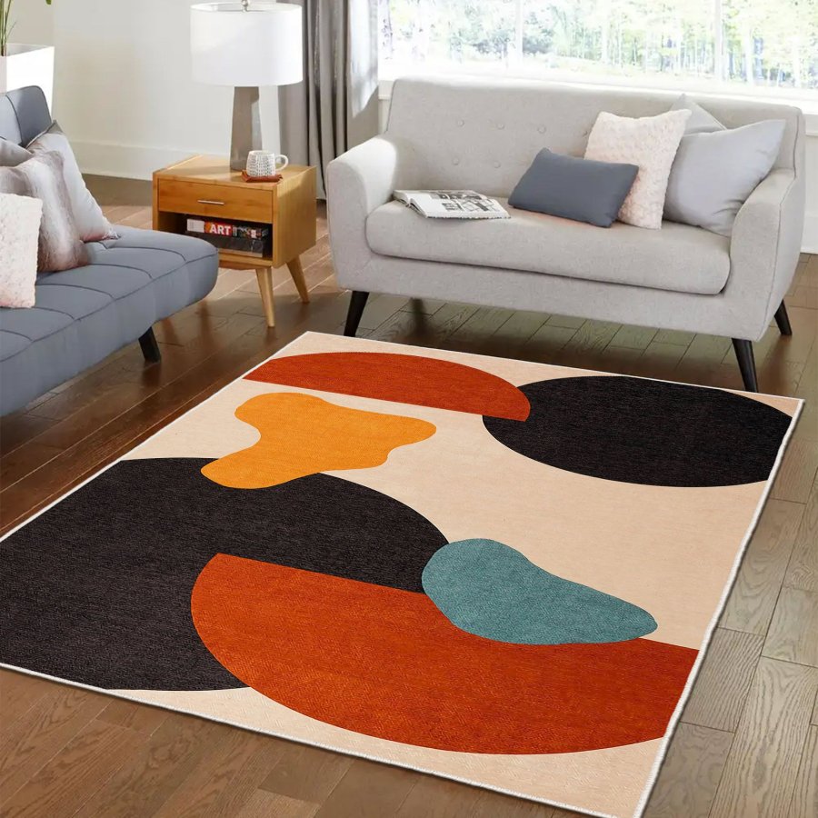 TEPPI Woopamuk007 gulvtppe m. mnster, rektangulr - multifarvet bomuld og polyester (100x200)