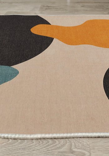 TEPPI Woopamuk007 gulvtppe m. mnster, rektangulr - multifarvet bomuld og polyester (100x200)