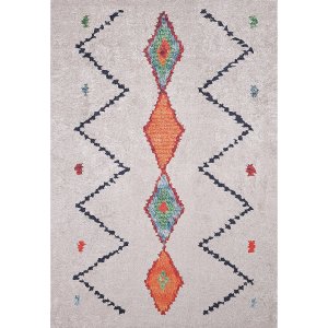 TEPPI Woopamuk017 mnstret teppe, rektangulrt - flerfarget bomull og polyester (120 x 180)