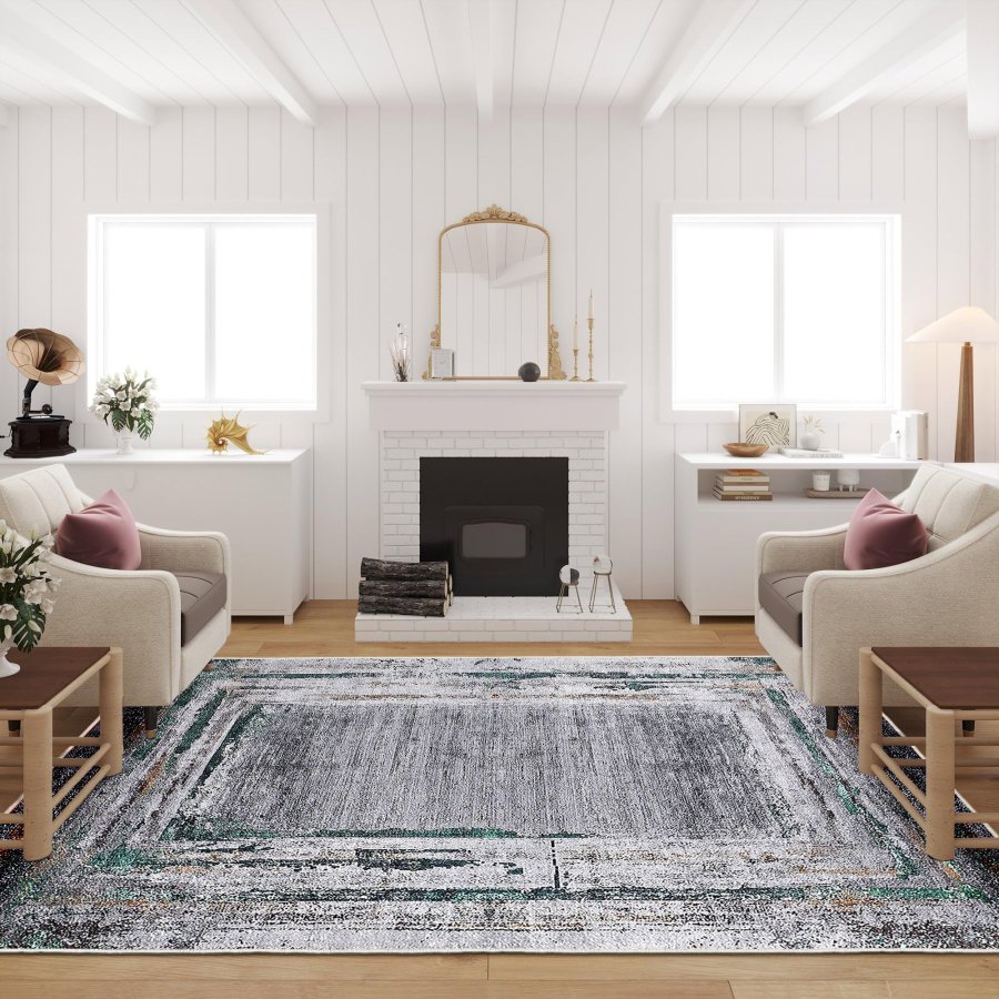 TEPPI Woopamuk020 gulvtppe m. mnster, rektangulr - multifarvet bomuld og polyester (120 x 180)