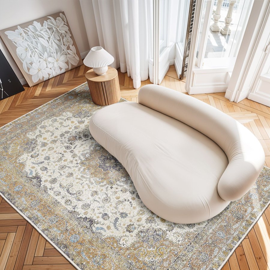 TEPPI Woopamuk028 gulvtppe m. mnster, rektangulr - multifarvet bomuld og polyester (160x230)