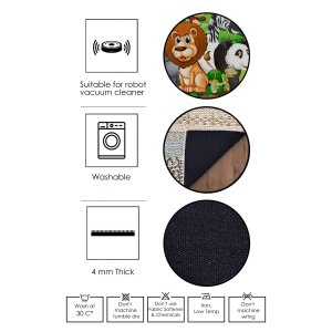 TEPPI Woopamuk028 mnstret teppe, rektangulrt - flerfarget bomull og polyester (160x230)