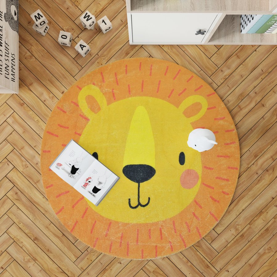 TEPPI Woopamuk111 gulvtppe til brn, rund - multifarvet bomuld og polyester (110)