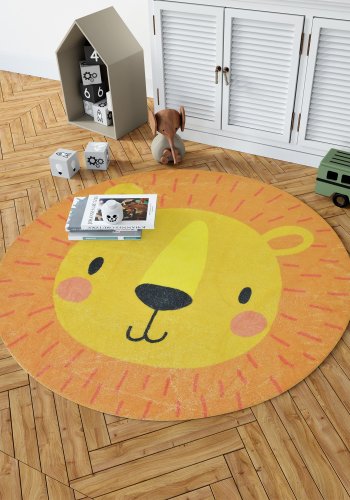 TEPPI Woopamuk111 gulvtppe til brn, rund - multifarvet bomuld og polyester (110)