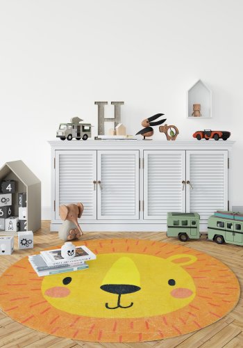 TEPPI Woopamuk111 gulvtppe til brn, rund - multifarvet bomuld og polyester (110)