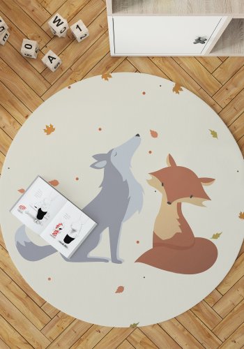 TEPPI Woopamuk143 gulvtppe til brn, rund - multifarvet bomuld og polyester (90)