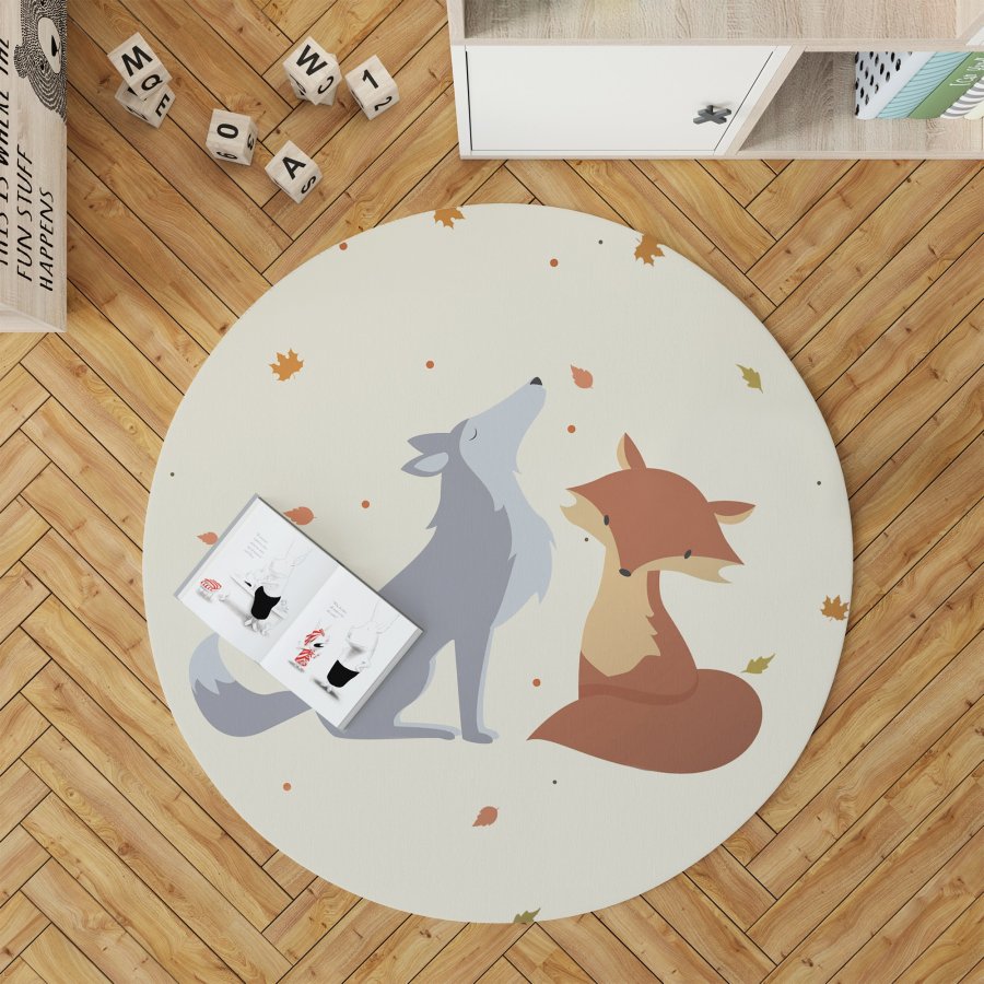 TEPPI Woopamuk143 gulvtppe til brn, rund - multifarvet bomuld og polyester (90)