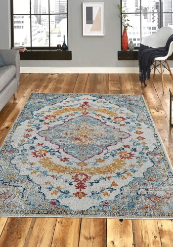 TEPPI Woopamuk170 gulvtppe m. mnster, rektangulr - multifarvet bomuld og polyester (160x230)