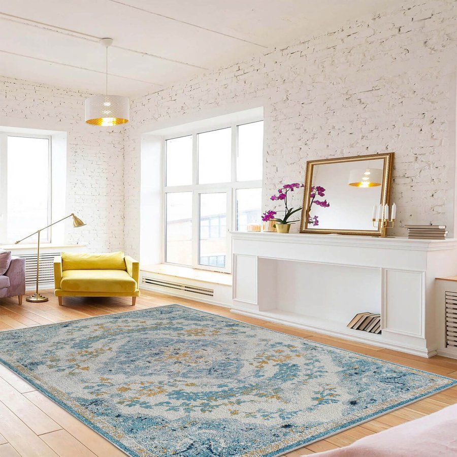 TEPPI Woopamuk171 gulvtppe m. mnster, rektangulr - multifarvet bomuld og polyester (120x180)