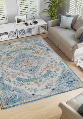 TEPPI Woopamuk171 gulvtppe m. mnster, rektangulr - multifarvet bomuld og polyester (160x230)