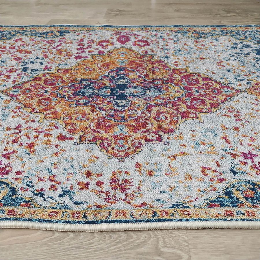 TEPPI Woopamuk175 gulvtppe m. mnster, rektangulr - multifarvet bomuld og polyester (180x280)