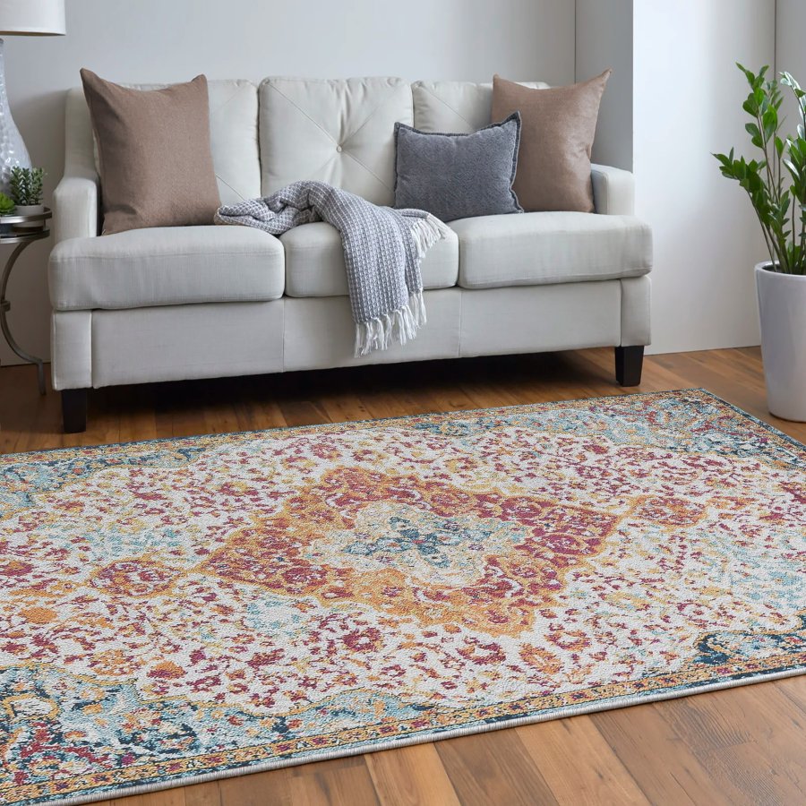 TEPPI Woopamuk176 gulvtppe m. mnster, rektangulr - multifarvet bomuld og polyester (160x230)