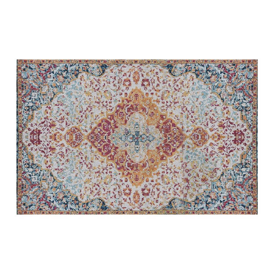 TEPPI Woopamuk176 gulvtppe m. mnster, rektangulr - multifarvet bomuld og polyester (180x280)