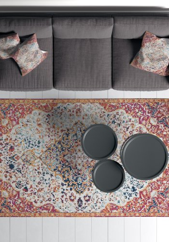 TEPPI Woopamuk177 gulvtppe m. mnster, rektangulr - multifarvet bomuld og polyester (160x230)