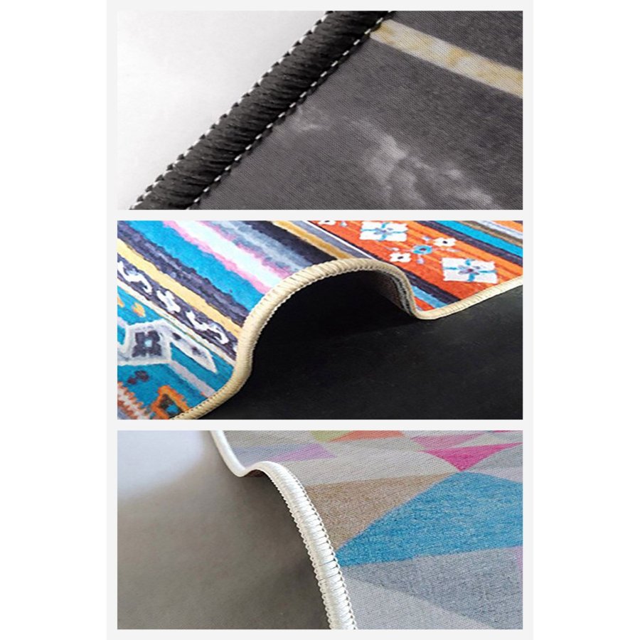 TEPPI Woopamuk221 gulvtppe m. mnster, rektangulr - multifarvet bomuld og polyester (160x230)