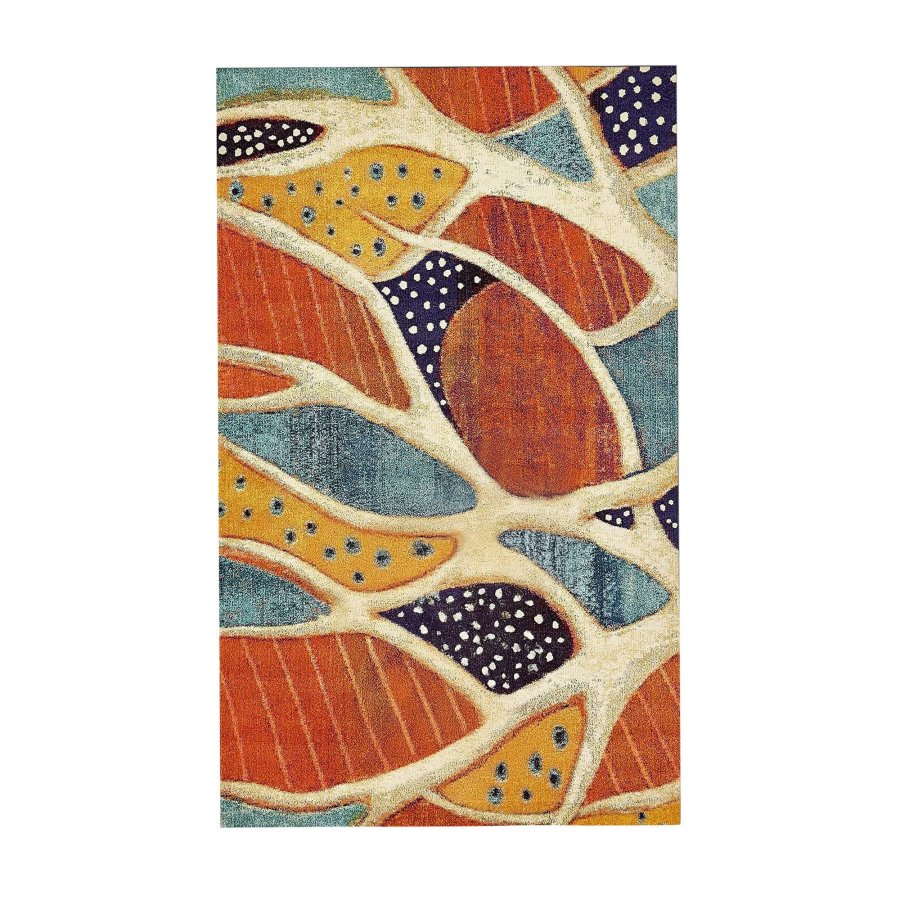 TEPPI Woopamuk221 gulvtppe m. mnster, rektangulr - multifarvet bomuld og polyester (160x230)