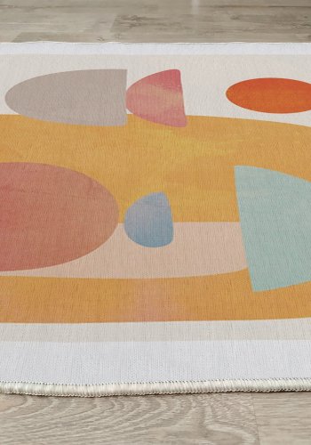 TEPPI Woopamuk272 gulvtppe m. mnster, rektangulr - multifarvet bomuld og polyester (140x220)