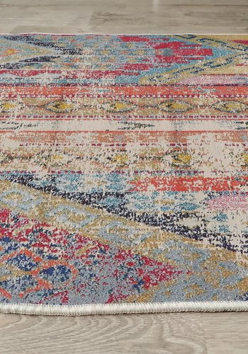 TEPPI Woopamuk276 gulvtppe m. mnster, rektangulr - multifarvet bomuld og polyester (160x230)