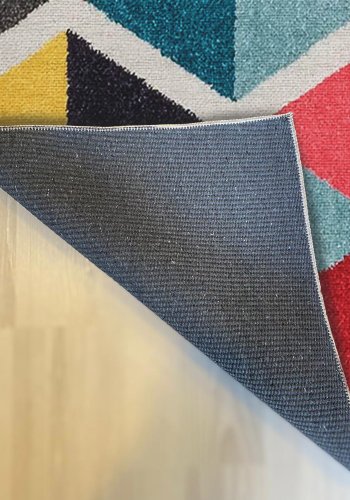 TEPPI Woopamuk287 gulvtppe m. mnster, rektangulr - multifarvet bomuld og polyester (160x230)