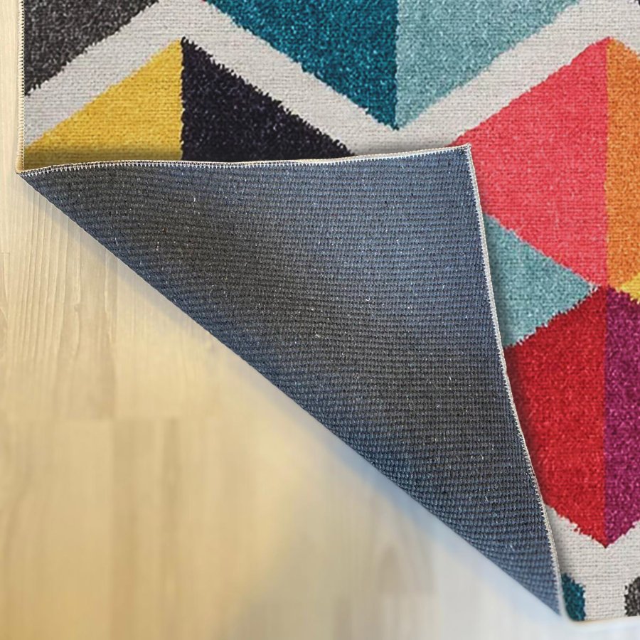 TEPPI Woopamuk287 gulvtppe m. mnster, rektangulr - multifarvet bomuld og polyester (160x230)