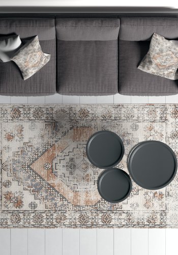 TEPPI Woopamuk322 gulvtppe m. mnster, rektangulr - multifarvet bomuld og polyester (160x230)