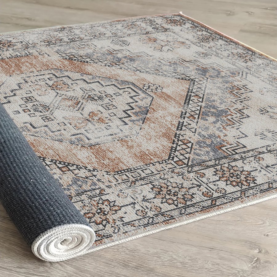 TEPPI Woopamuk322 gulvtppe m. mnster, rektangulr - multifarvet bomuld og polyester (160x230)