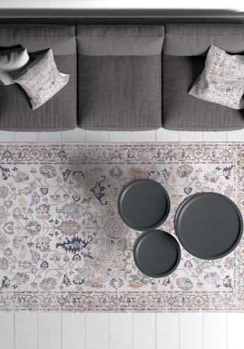 TEPPI Woopamuk340 gulvtppe m. mnster, rektangulr - multifarvet bomuld og polyester (100x150)