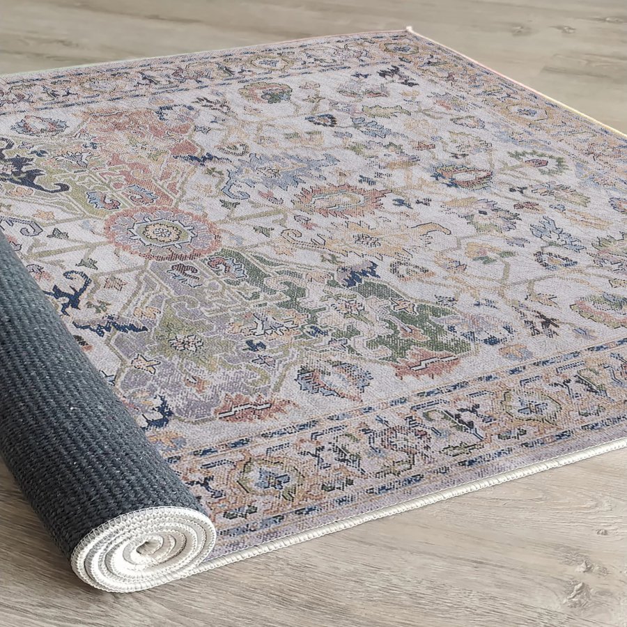 TEPPI Woopamuk340 gulvtppe m. mnster, rektangulr - multifarvet bomuld og polyester (100x150)