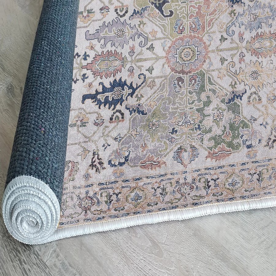 TEPPI Woopamuk340 gulvtppe m. mnster, rektangulr - multifarvet bomuld og polyester (100x150)