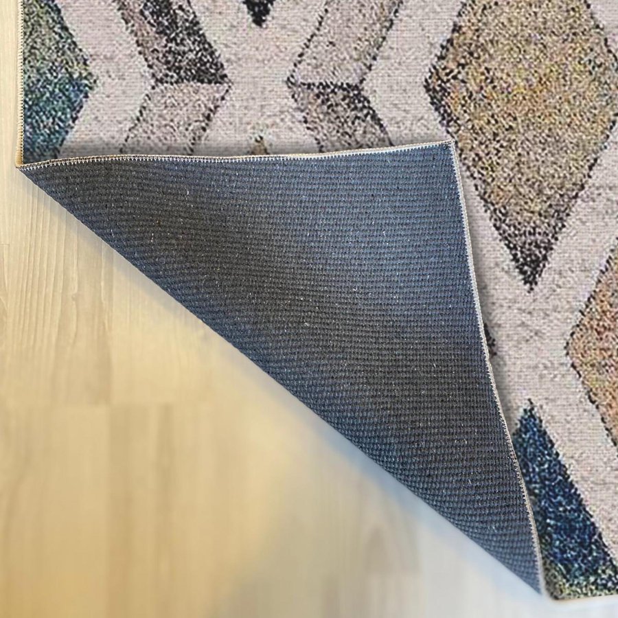 TEPPI Woopamuk393 gulvtppe m. mnster, rektangulr - multifarvet bomuld og polyester (80x300)