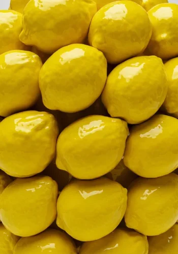 KARE DESIGN Lemon Juice vase, rund - gul porceln (H:40cm)