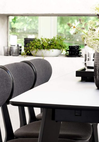 ROWICO Kato spisebordsstol - sort eg og grt stof
