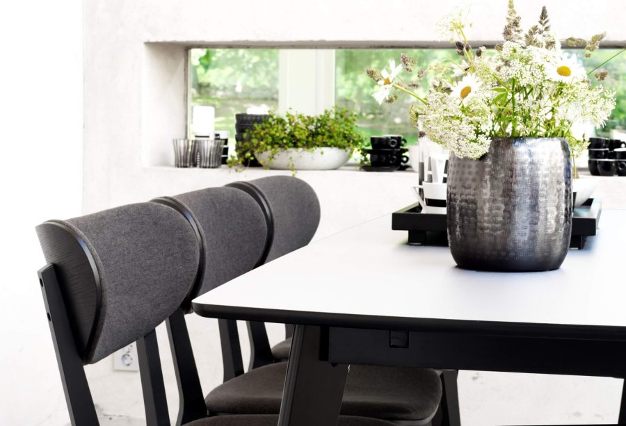 ROWICO Kato spisebordsstol - sort eg og grt stof