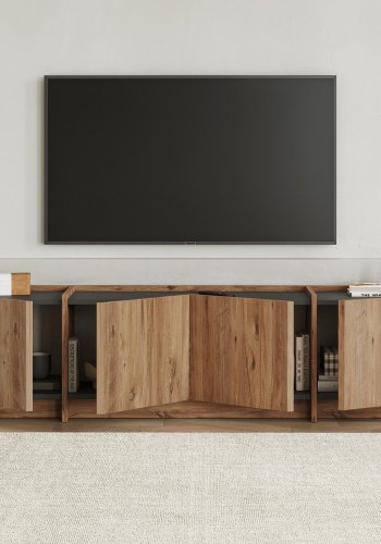 FUNZI LIVING Lowen � Atlantic Pine, antrasittgr�tt TV-stativ