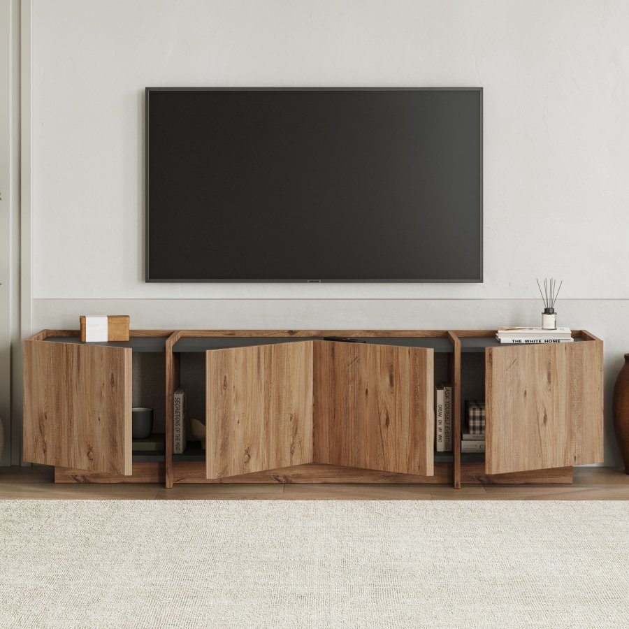 FUNZI LIVING Lowen - Atlantic Pine, antracitgr� TV-b&auml;nk