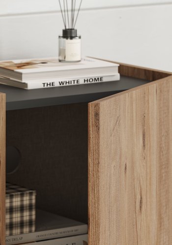 FUNZI LIVING Lowen � Atlantic Pine, antrasittgr�tt TV-stativ