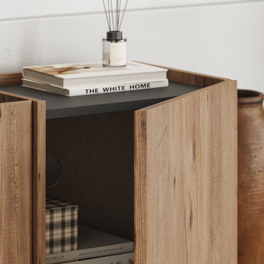 FUNZI LIVING Lowen - Atlantic Pine, antracitgr� TV-b&auml;nk