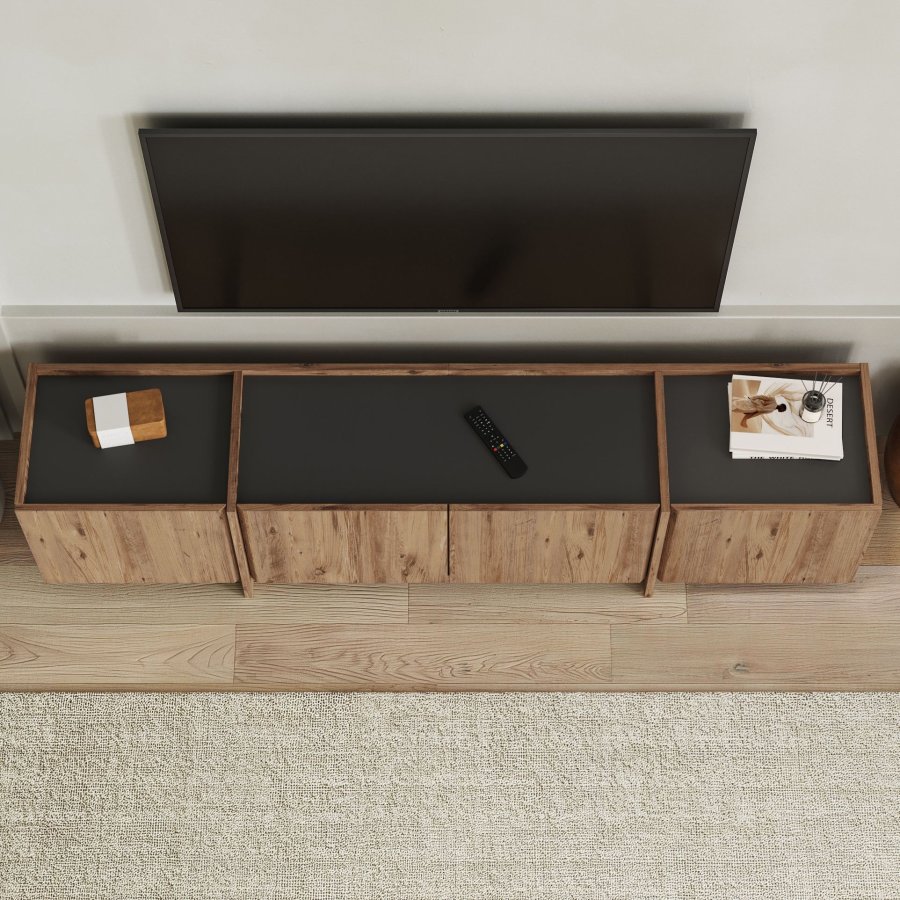 FUNZI LIVING Lowen - Atlantic Pine, antracitgr� TV-b&auml;nk