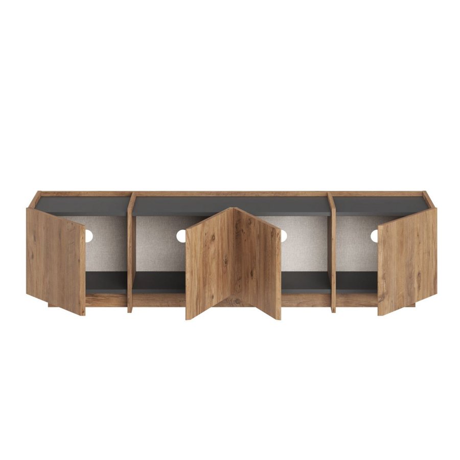 FUNZI LIVING Lowen - Atlantic Pine, antracitgr� TV-b&auml;nk