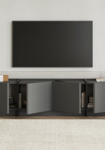 FUNZI LIVING Lowen - Antracit, Svart TV-bord