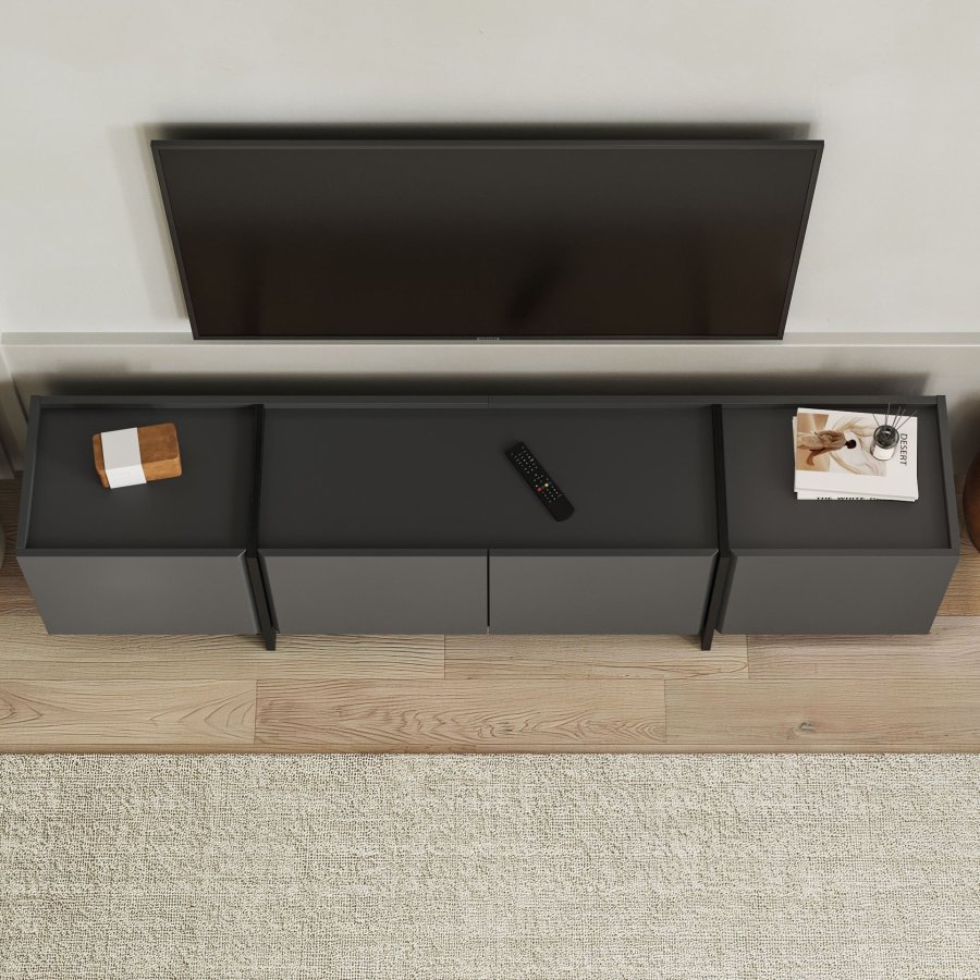 FUNZI LIVING Lowen - Antracit, Svart TV-bord