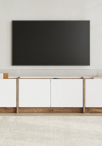 FUNZI LIVING Lowen - Vit, TV-b�nk i atlantisk furu