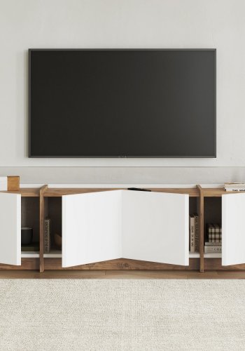 FUNZI LIVING Lowen - Vit, TV-b�nk i atlantisk furu