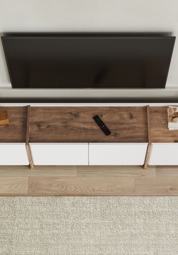 FUNZI LIVING Lowen - Vit, TV-b�nk i atlantisk furu
